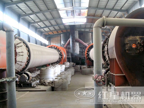黑龙江日产150吨小型回转窑作业现场